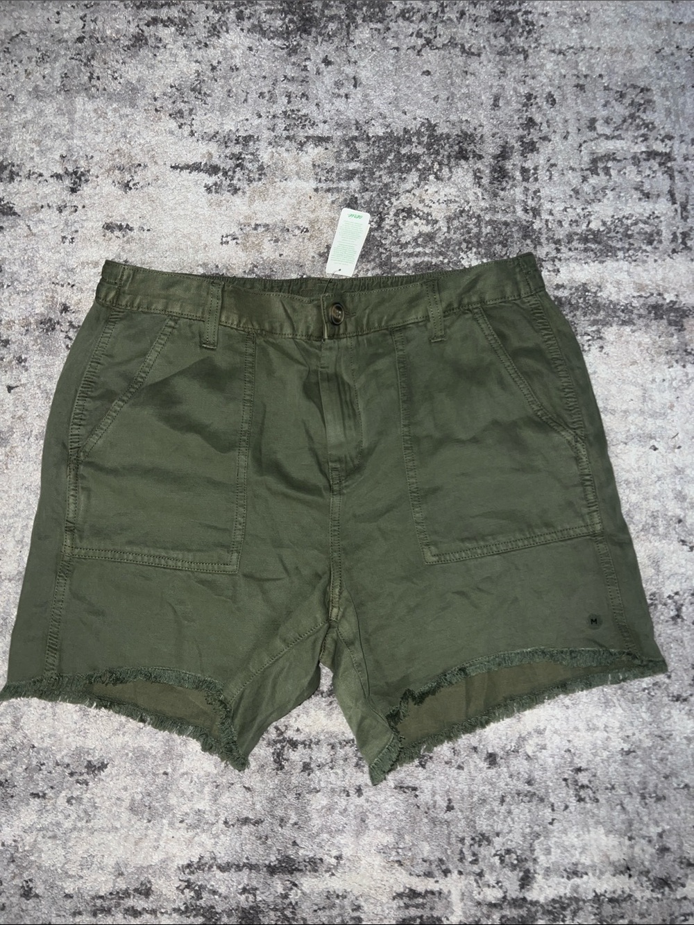 aerie Olive Utility Frayed-Hem Shorts